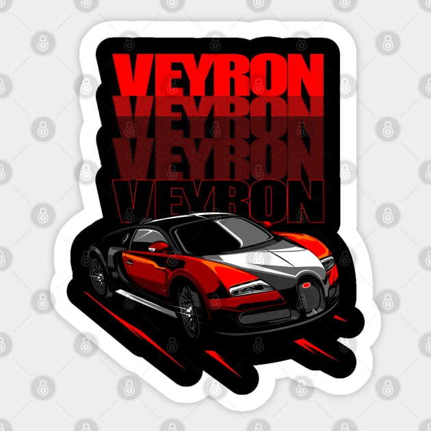 Bugatti Veyron Red Sticker by aredie19